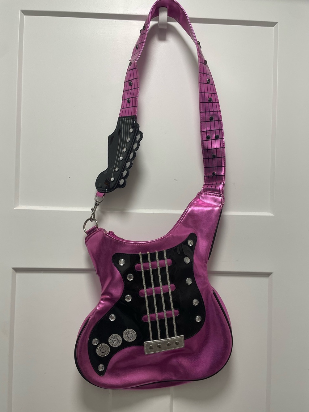 Disney Hannah Montana Pink Guitar-Shaped Crossbody Bag